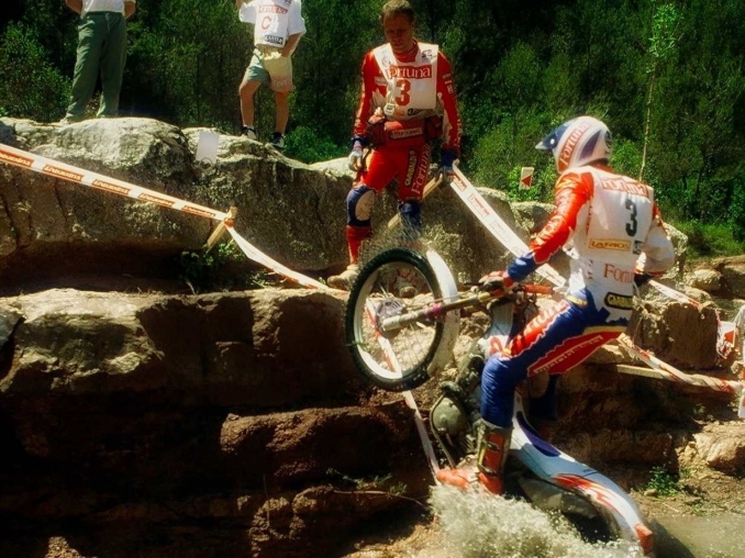 Marc Colomer después de ganar el mundial de 1996 - Bonaigua - Trial